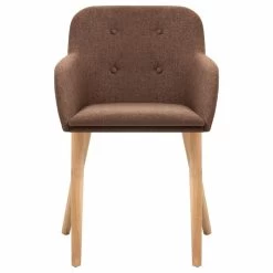 VidaXL Eetkamerstoelen 2 St Stof En Massief Eikenhout Bruin -Vidaxl 38b9ca7cb6ad4de8b1966e69b3667fcb