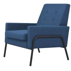 VidaXL Fauteuil Staal En Stof Blauw 6 VidaXL Fauteuil Staal En Stof Blauw -Vidaxl 38ba780416184b8e8ff86a05bbb02dfe