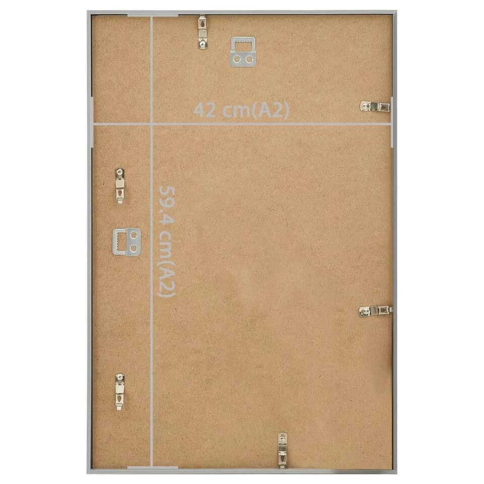 VidaXL Fotolijsten 3 St Voor Wand 42x59,4 Cm MDF Zilverkleurig 2 VidaXL Fotolijsten 3 St Voor Wand 42x59,4 Cm MDF Zilverkleurig - Afbeelding 2
