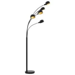 VidaXL Lamp Staand 5xE14 200 Cm Zwart En Goud -Vidaxl 3d73687cbe1346889f543eae442abd3b