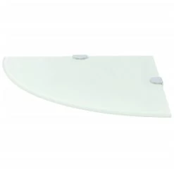 VidaXL Hoekschappen 2 St Met Chromen Dragers 25x25 Cm Glas Wit -Vidaxl 3e10ce6effde49b89a6c2be021b0442b