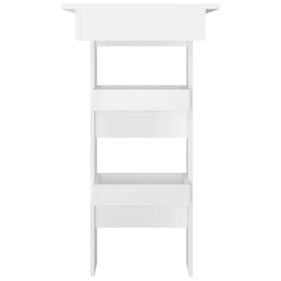 VidaXL Bartafel Wandgemonteerd 102x45x103,5 Cm Bewerkt Hout Wit 4 VidaXL Bartafel Wandgemonteerd 102x45x103,5 Cm Bewerkt Hout Wit - Afbeelding 4