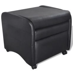 VidaXL Fauteuil Inklapbaar Kunstleer Zwart -Vidaxl 42c7faf915294f57859590691c378714