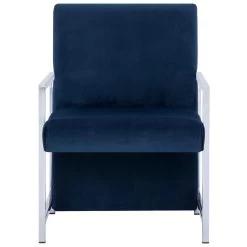 VidaXL Fauteuil Met Chromen Poten Fluweel Blauw 6 VidaXL Fauteuil Met Chromen Poten Fluweel Blauw -Vidaxl 46680089107247fe803d0b687881f1e9