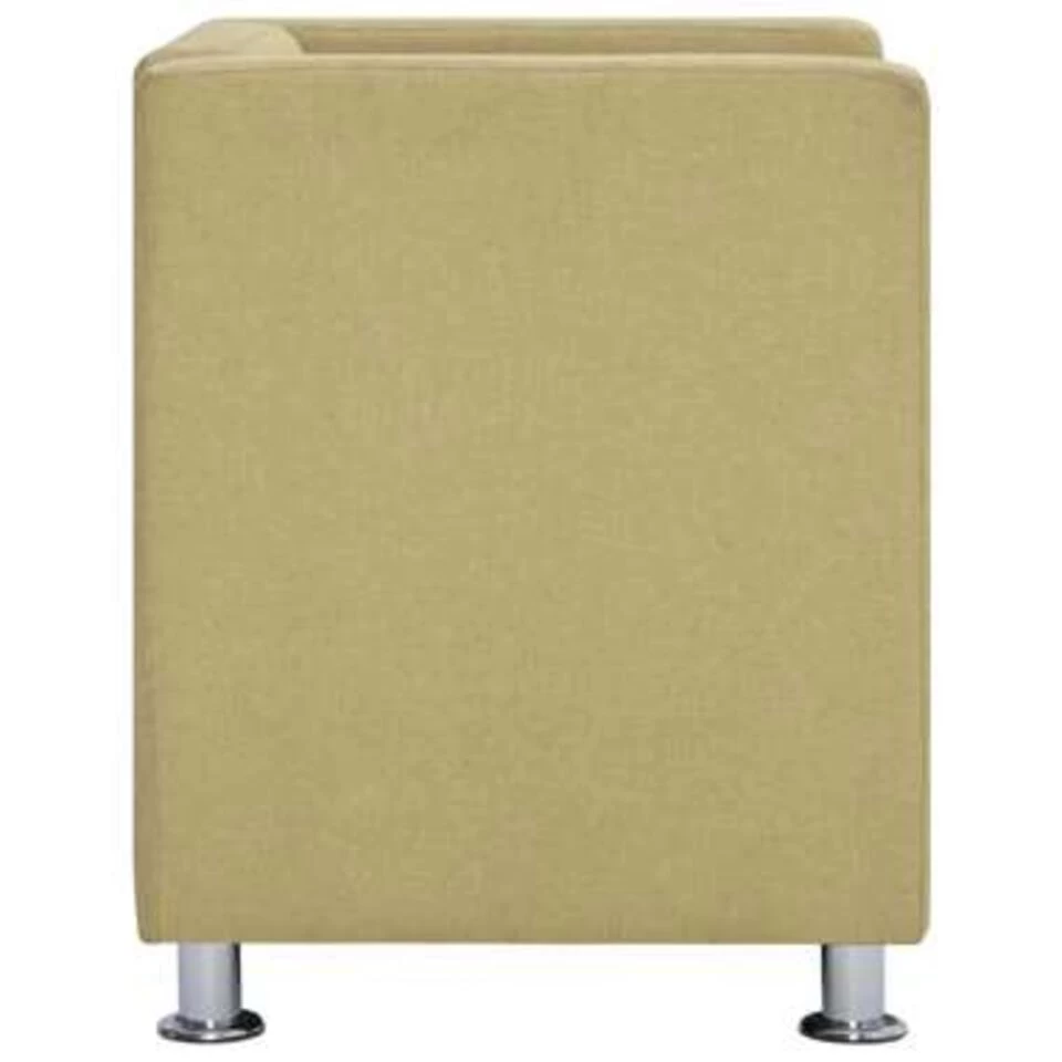 VidaXL Fauteuil Kubus Stof Groen 4 VidaXL Fauteuil Kubus Stof Groen - Afbeelding 4