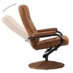 VidaXL Televisiefauteuil Met Voetenbankje Kunstsuède Bruin -Vidaxl 537c1a727aa1484ca23b5a3580370016