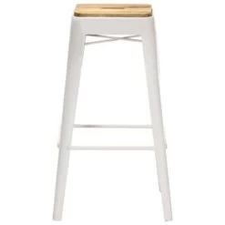 VidaXL Barkrukken 2 St Massief Mangohout Wit -Vidaxl 53a79bc464d542358c3d8dc1e2bc19e3