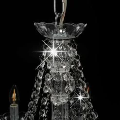 VidaXL Kroonluchter Met Kralen 12xE14 Zilverkleurig -Vidaxl 54d0c3282b3045ac84db89929fb4c476