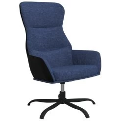 VidaXL Relaxstoel Met Voetensteun Stof Blauw -Vidaxl 553caefc2c474f2095bb26962563cfbe