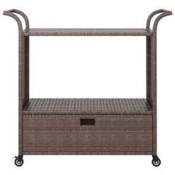 VidaXL Serveerwagen Met Lade 100x45x97 Cm Poly Rattan Bruin -Vidaxl 55eda2c64ec14074a457c0aac79a199d
