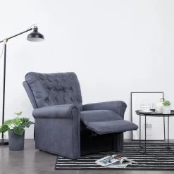 VidaXL Fauteuil Verstelbaar Kunstsuède Grijs -Vidaxl 5908247c67514a2caf4bfe7804d2f65f
