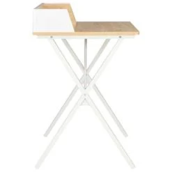 VidaXL Bureau 80x50x84 Cm Wit En Natuurlijk -Vidaxl 59e215ca895844869c8c5509c7572903