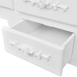 VidaXL Kaptafel Met Krukje En 3 Spiegels Wit -Vidaxl 5efebc489507406fb40c405cf3654a53