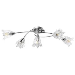 VidaXL Plafondlamp Met Glazen Tulpvormige Kappen 5xE14 Transparant 6 VidaXL Plafondlamp Met Glazen Tulpvormige Kappen 5xE14 Transparant -Vidaxl 5f02c5ad42f943118712e5e13bbde1e4