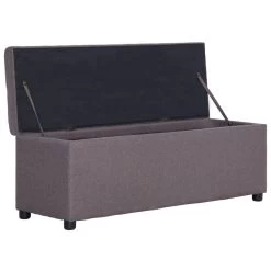 VidaXL Bankje Met Opbergvak 116 Cm Polyester Taupe -Vidaxl 63ab532b30d942c6846ea5860dadfe5f