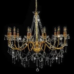 VidaXL Kroonluchter Met Kralen 12xE14 Goudkleurig -Vidaxl 64ed0f570f2448abb0eede26cc9d8712