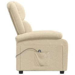 VidaXL Fauteuil Verstelbaar Elektrisch Stof Crèmekleurig -Vidaxl 66e32f7769604de59282882b1a1f905a