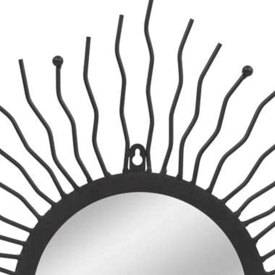 VidaXL Wandspiegel Sunburst 60 Cm Zwart 3 VidaXL Wandspiegel Sunburst 60 Cm Zwart - Afbeelding 3