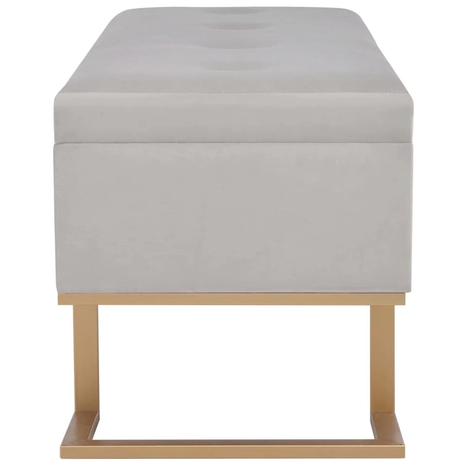 VidaXL Bankje Met Opbergvak 105 Cm Fluweel Grijs 3 VidaXL Bankje Met Opbergvak 105 Cm Fluweel Grijs - Afbeelding 3