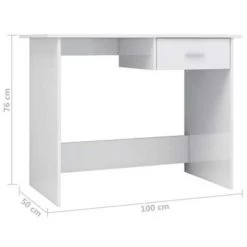 VidaXL Bureau 100x50x76 Cm Bewerkt Hout Hoogglans Wit -Vidaxl 6b942c5a868042f9925c91fc09129de9