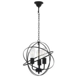 VidaXL Hanglamp Rond 3xE27 Zwart -Vidaxl 6d08276a8b0d4148a7813e0280710a0e