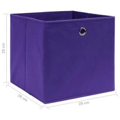 VidaXL Opbergboxen 4 St 28x28x28 Cm Nonwoven Stof Paars -Vidaxl 6df6818829754d32b294173f9f7285c1