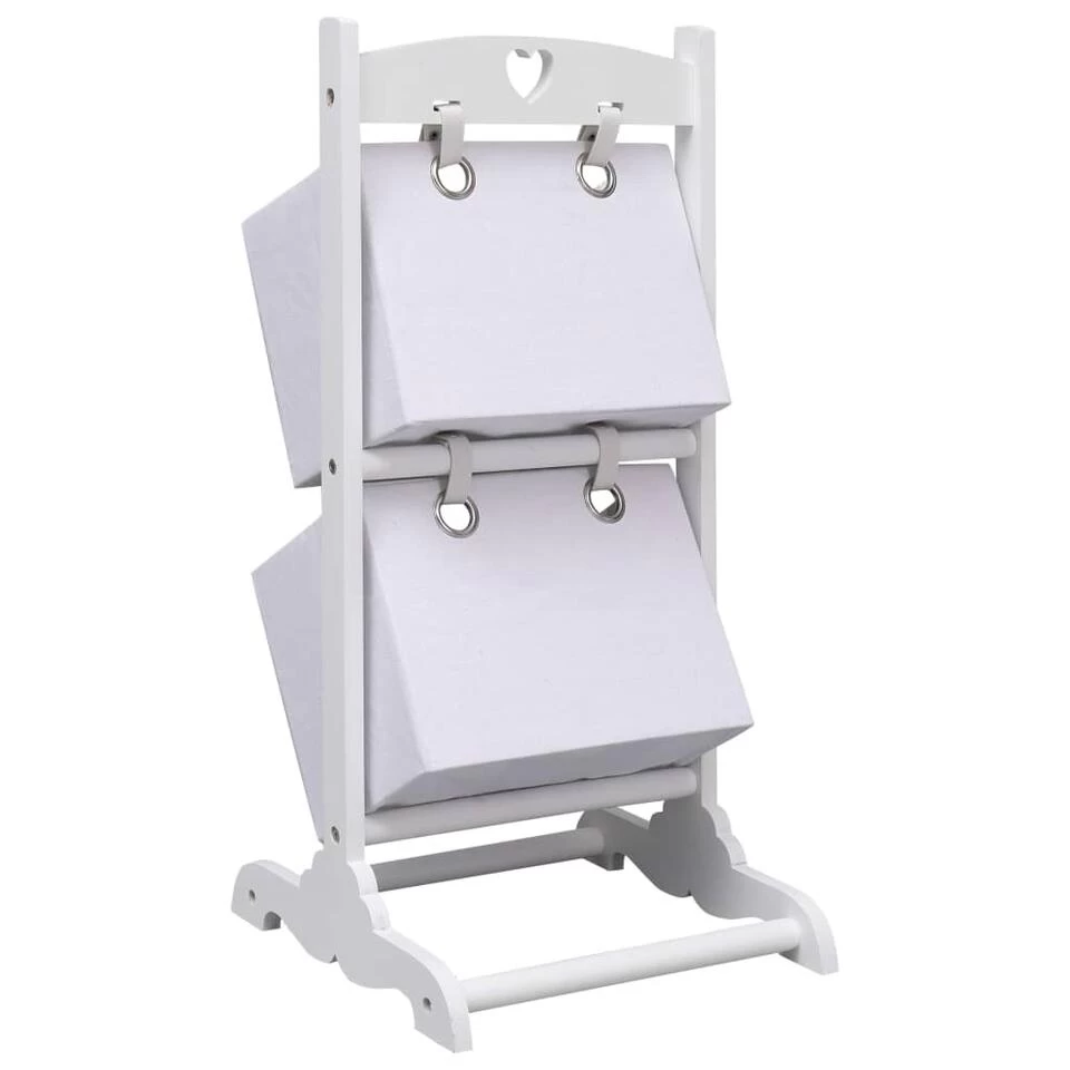 VidaXL Mandenrek 2-laags 35x35x72 Cm Hout Wit 3 VidaXL Mandenrek 2-laags 35x35x72 Cm Hout Wit - Afbeelding 3