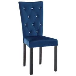 VidaXL Eetkamerstoelen 2 St Fluweel Donkerblauw -Vidaxl 7351661e9ff5440dbe08de8db5f23e19