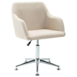 VidaXL Eetkamerstoelen 2 St Draaibaar Stof Crèmekleurig -Vidaxl 7961da98d532447fbdd8baa32e41a1fe