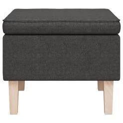 VidaXL Kruk Met Houten Poten Stof Donkergrijs -Vidaxl 7baa6ce526414b6bbe88e6bb01c2505b