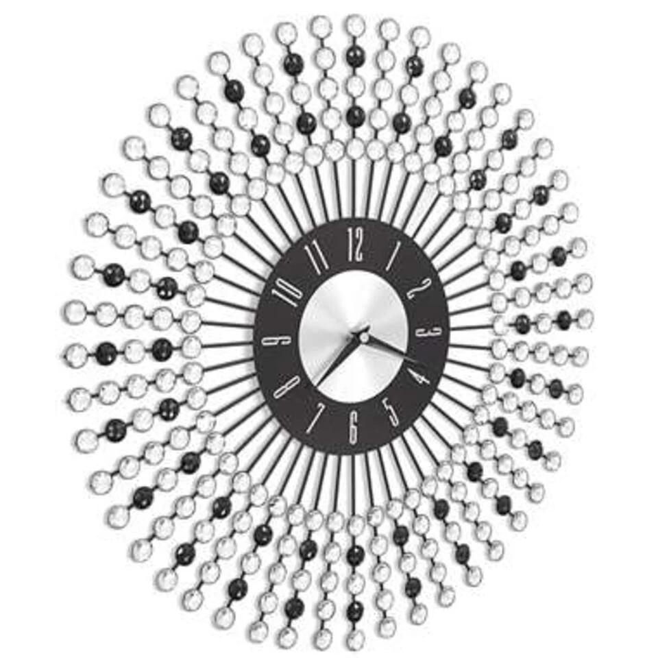 VidaXL Wandklok 43 Cm Metaal Zwart 3 VidaXL Wandklok 43 Cm Metaal Zwart - Afbeelding 3