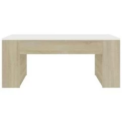 VidaXL Salontafel 100x60x42 Cm Spaanplaat Wit En Sonoma Eikenkleurig -Vidaxl 82047b2279ca40c0b0a421ed62cf54cc