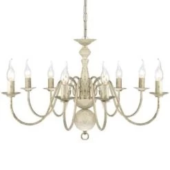 VidaXL Kroonluchter Wit Metaal 8 X E14 Lampen -Vidaxl 84045e818ef748a98da1b28b461665ec
