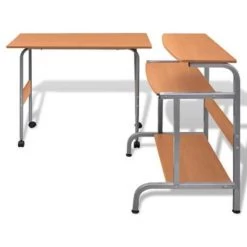 VIDAXL 2-delige Computer Bureauset (bruin) -Vidaxl 84ce71011c0243548c28b64c05f851e2