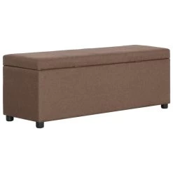VidaXL Bankje Met Opbergvak 116 Cm Polyester Bruin -Vidaxl 888482e2be1c4f27b57bdce22b28ce8e
