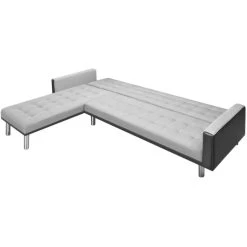 VidaXL Hoekslaapbank 218x155x69 Cm Stof Zwart En Grijs -Vidaxl 8a5e4a6da4eb4c14b0f648fcbfa0e2f5