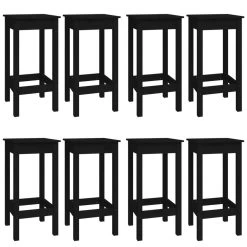 VidaXL 9-delige Barset Massief Grenenhout Zwart -Vidaxl 8f4b606717854a62b2f47bf88e50a424