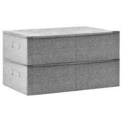 VidaXL Opbergboxen 2 St 70x40x18 Cm Stof Grijs -Vidaxl 8f5336cd4afb4a7f99551d03d03991b2