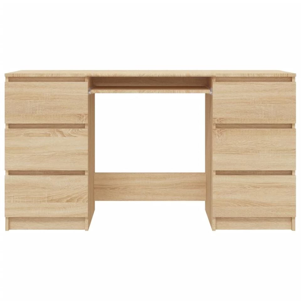 VidaXL Schrijftafel 140x50x77 Cm Bewerkt Hout Sonoma Eikenkleurig 4 VidaXL Schrijftafel 140x50x77 Cm Bewerkt Hout Sonoma Eikenkleurig - Afbeelding 4