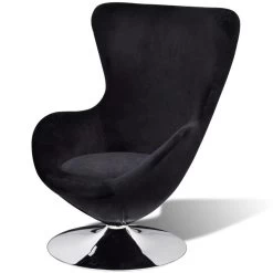 VidaXL Fauteuil Eivormig Zwart -Vidaxl 93ae8c8306c3463f8e17f8672e5e49fa