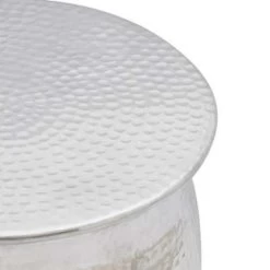 VidaXL Krukje/bijzettafeltje Gehamerd Aluminium Zilverkleurig -Vidaxl 99b47631d3284c58a486f66ca0b36d5d