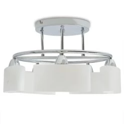 VidaXL Plafondlamp Met Ellipsvormige Glazen Kappen 5xE14 200W -Vidaxl 9cd61aad5f8d4278b09ffce9f17079c8
