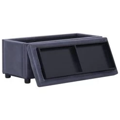 VidaXL Opberghocker 87,5 Cm Kunstsuède Grijs -Vidaxl 9d13d7fdac89467da2df4eecd45e10ec