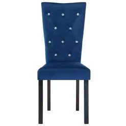 VidaXL Eetkamerstoelen 2 St Fluweel Donkerblauw -Vidaxl 9d724e882f5c4a368caaa3177437fabf