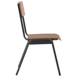 VidaXL Eetkamerstoelen 2 St Massief Multiplex Staal Bruin -Vidaxl 9eed222561164fef908b3a75b7aff512