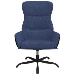 VidaXL Relaxstoel Met Voetensteun Stof Blauw -Vidaxl 9fe6784b85924c8a99ba9818af9b9ed0
