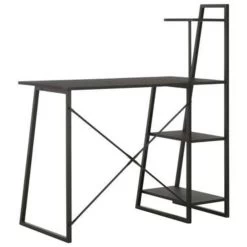 VidaXL Bureau Met Schappen 102x50x117 Cm Zwart -Vidaxl a30cc0577da44ce9967c74afd0b60fee