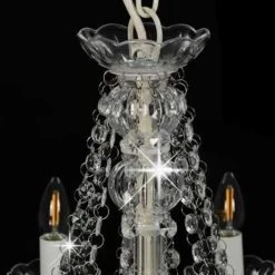 VidaXL Kroonluchter Met Kralen 12xE14 Wit -Vidaxl a3dd96b7884c48508af62a7549f683ac