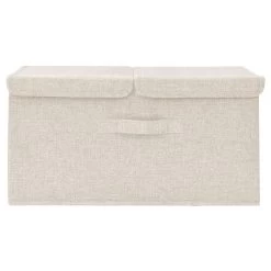 VidaXL Opbergbox 50x30x25 Cm Stof Crèmekleurig -Vidaxl aca686565ae14874b1744e27e3938d55