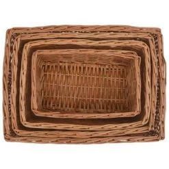 VidaXL 4-delige Mandenset Stapelbaar Wilgen Bruin 56.5 X 41 X 21.5 Cm -Vidaxl af7c28791a96403eb35d94f970801bb6